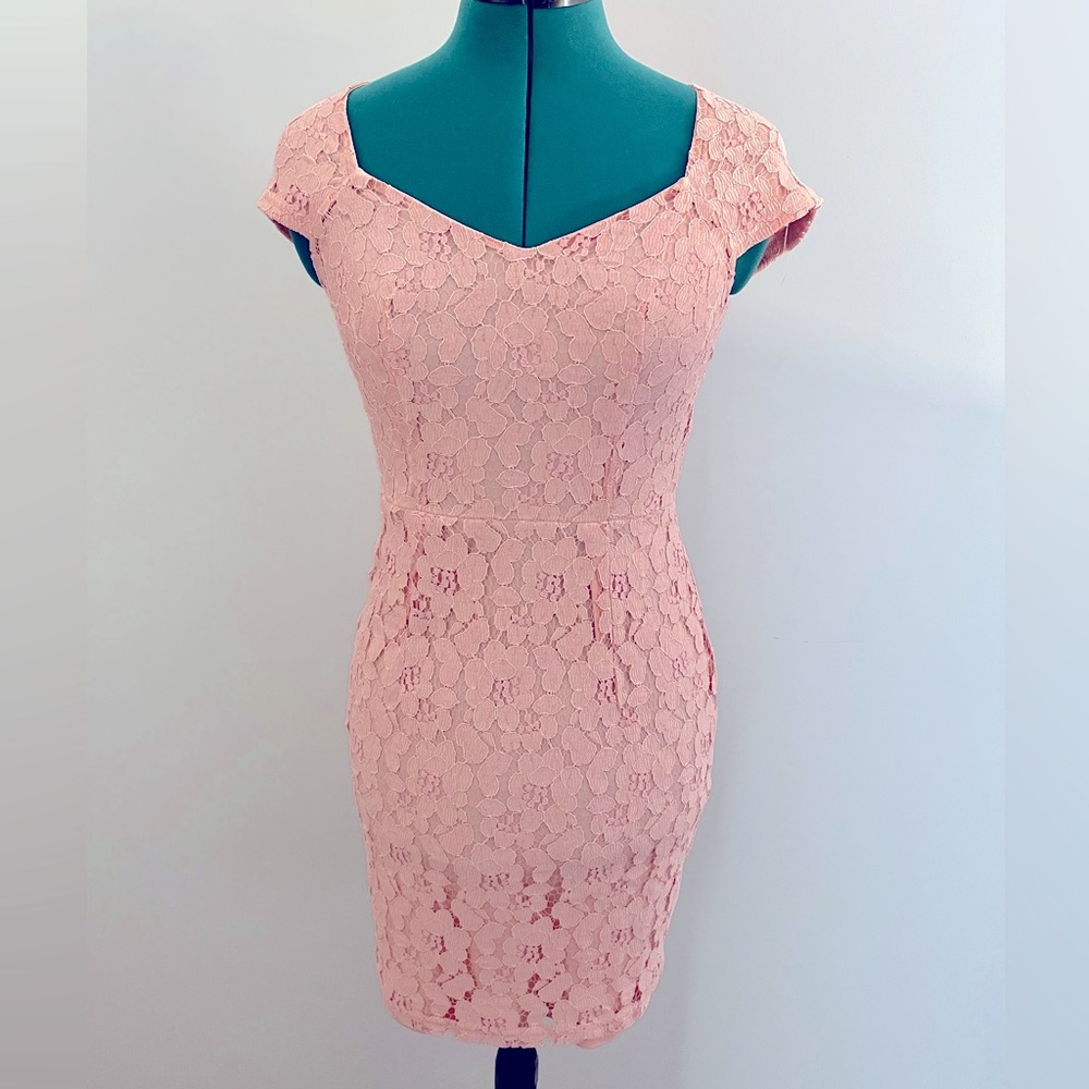 Pink lace mini dress/party dress
